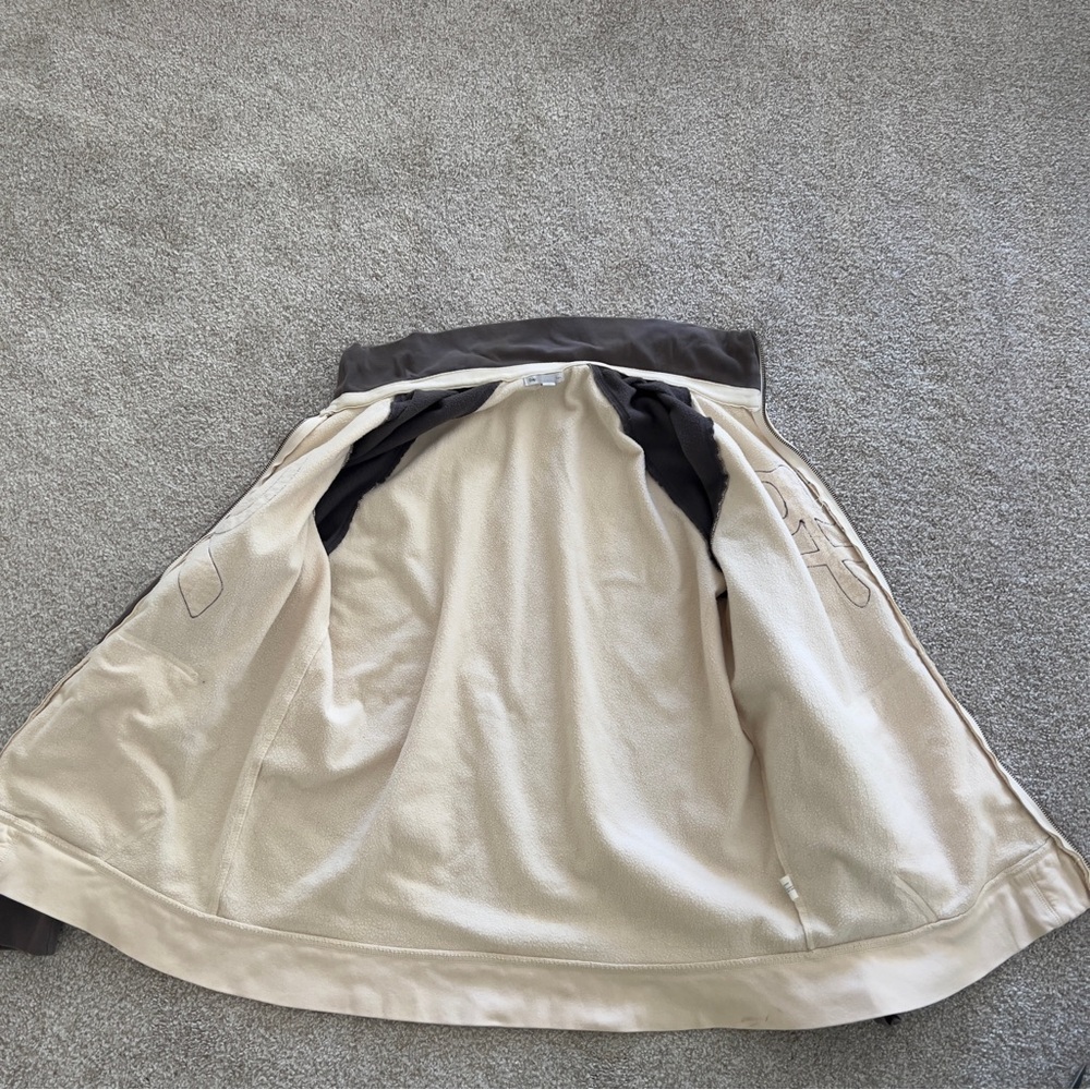 Vintage y2k GAP Logo Zip Up Turtleneck or Spread Collar Cream & Gray size XL - Picture 3 of 8
